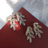 Elegant Crystal Leaves Earrings